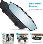 Verivue Universal Panoramic 12-Inch Rear View Mirror, Anti-Glare Wide Angle Car Mirror, Rearview Mirrors Accessory for Baby Rear-Facing, Tint flat Mirrors for Cars and SUVs.