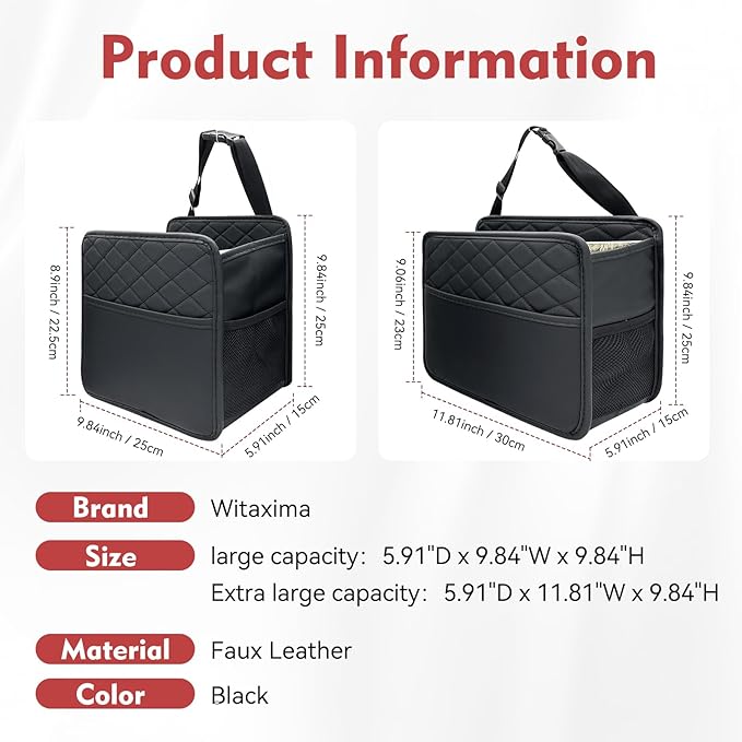 Upgraded Extra Large Car Seat Organizer Backseat with 3 Storage Pockets, Multipurpose Car Organizer Hanging Car Trash Bag Can