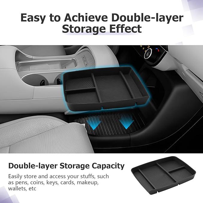 LUWU Center Console Organizer Compatible with 2026 Hyundai Palisade Calligraphy Accessories Palisade LX3 2026 Accessories Armrest Console Organizer & Armrest Lower Storage Tray 3PCS (ONLY for 7-Seat)