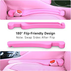 Car Seat Gap Filler Set of 2, 3IN1 Seat Side Gap Filler Plug with Storage Slot & Hook Function, Soft Foam Universal Fit Car SUV Truck Fill Gap Between Seats Console Organizer (Narrow Pink)