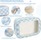 YOPCDJ 5PCS Diaper Bag Organizer Pouch Set, TSA Approved Toiletry Bag，Clear Waterproof TPU Makeup Bag Set Travel Organizer Ba