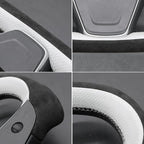 MEWANT Hand Stitched Tesla Model S Yoke Steering Wheel Cover Wrap for Tesla Model S 2021-2023 / Model X 2021-2023 Tesla Yoke Steering Wheel Accessories(3D Style)