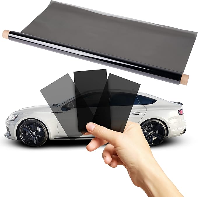 TRUE LINE Automotive Window Tint Film - 99% UV Rejection, 50% Tint, Heat Shield, Privacy - 22" Wide x 10' Long