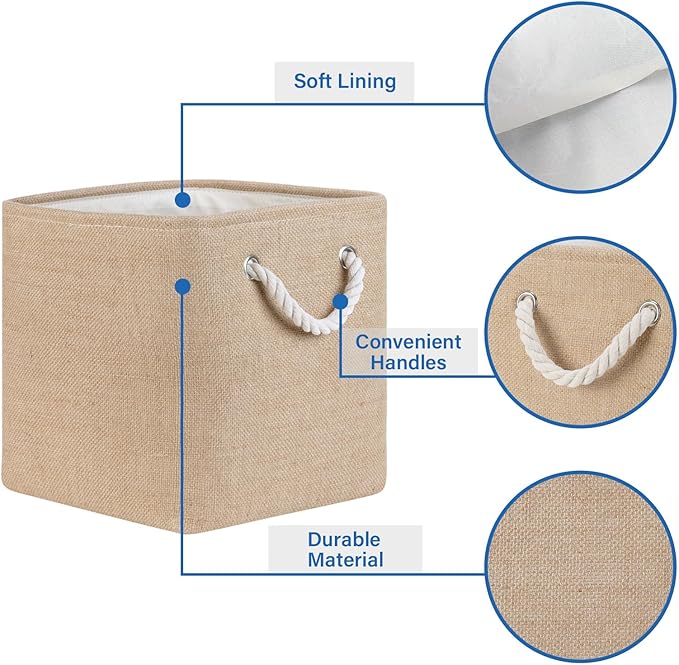 Temary Cube Storage Bins 11 Inch Fabric Storage Baskets 4 Pack Collapsible Storage Cubes Baskets for Gift Empty, Cube Organiz