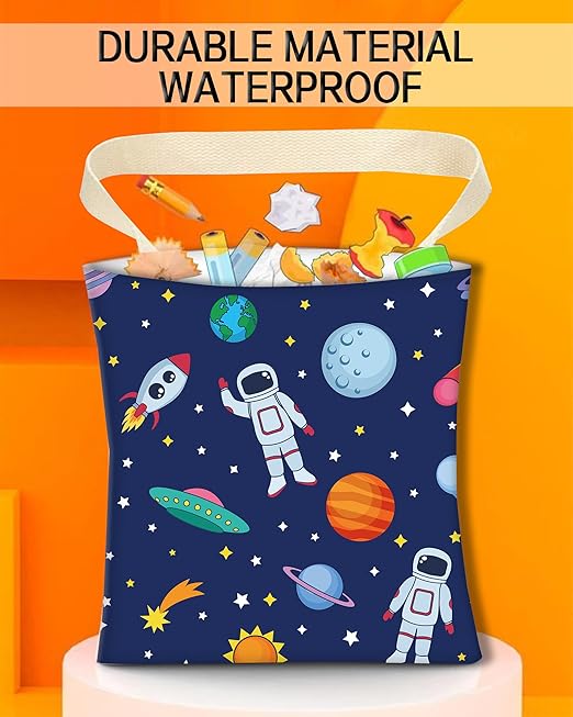 Car Trash Can, Durable Hanging Car Trash Garbage Bag, Cute Automotive Garbage Cans Organizer, Cute Blue Astronauts