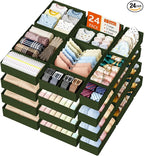 DIMJ Drawer Organizer Clothes - 24 Pack Closet Drawer Organizer Bins for Baby Clothes Storage, Fabric Dresser Organizer for N