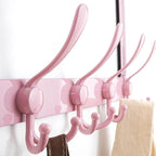 Dseap Over The Door Hook Hanger - Fits 1 3/8" to 1 3/4" Standard Doors | 5 Tri Hooks Heavy Duty Towel/Coat Rack | Door Organi
