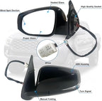 Left Driver side Mirror Fits 2016-2022 Toyota Tacoma With Power Glass, Heated, Turn Signal, Blind Spot Detection and Manual Folding Match to Midnight Black Metallic Replace TO1321350(8Pins)