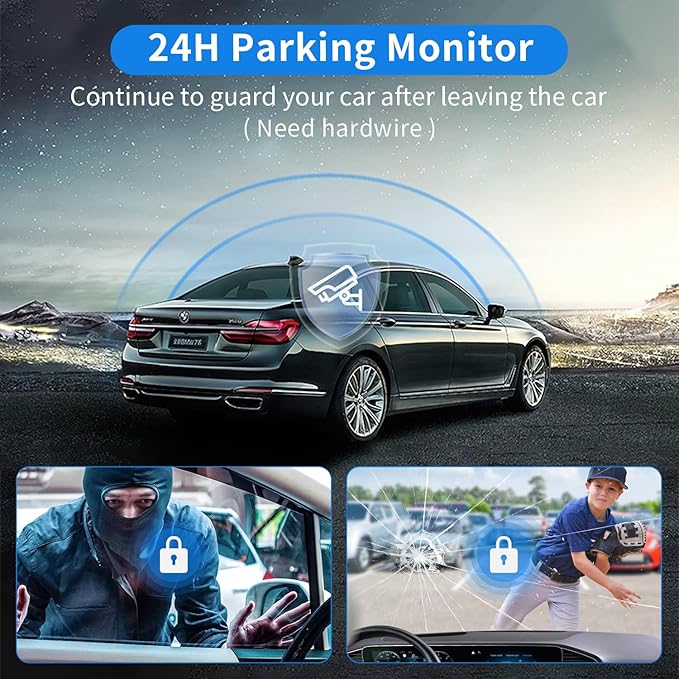 360° View 4 Channel Dash Cam Front and Rear, Dash Camera for Car with 3.16" IPS Touch Screen, 8 IR Night Vision, 5G WiFi&GPS,