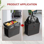 YSSOA Foldable Car Trash Can with Storage Pockets, Car Garbage Can with Adjustable Straps, Waterproof & Leakproof, 3 Gallons, Black