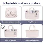 Baby Diaper Caddy Organizer for Girl Boy Cotton Rope Nursery Storage Bin Basket Portable Holder Tote Bag for Changing Table C