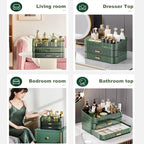 Makeup Organizer for Vanity, Large Desk Organizer with Stackable Drawers for Cosmetics, Skincare, Lipsticks, Palette, Nail Ca