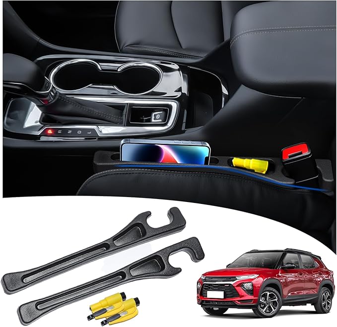 【Compatible with 2024 2025 2026 Chevy Trax/Malibu】 Seat Gap Filler .No Drop Seat Guard Compatible with Chevy Malibu,Drop Seat Guards for Cars(2Pcs),Emergency Keychain Car Escape Tool(2Pcs)
