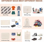 8 Set Compression Packing Cubes for Travel Essentials,Suitcase Organizer Bags, Carry-On Luggage Accessories with Laundry & To