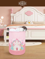 HUNRUNG Laundry Hamper,Large Canvas Fabric Lightweight Storage Basket Toy Organizer Dirty Clothes Collapsible Waterproof for 