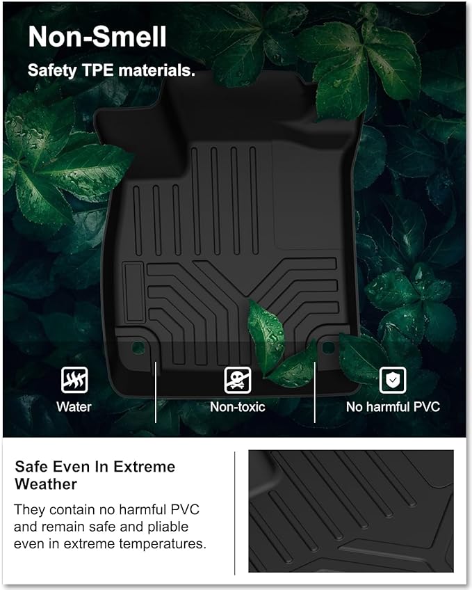 KIWI MASTER Floor Mats for 2018-2022 Honda Accord, Custom Fit All Weather Car Mats, Heavy Duty TPE Floor Liners, Front & Rear 2 Row, Black