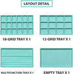 Frebeauty Jewelry Organizer Tray,Stackable Velvet Jewelry Trays,Drawer Inserts Earring Organizer For Women Jewelry Storage Di