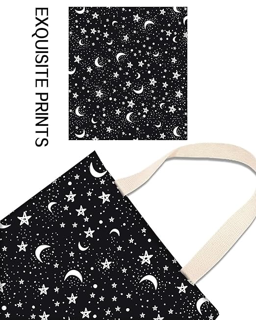 Car Trash Can, Durable Hanging Car Trash Garbage Bag, Cute Automotive Garbage Cans Organizer, Black White Moon Star