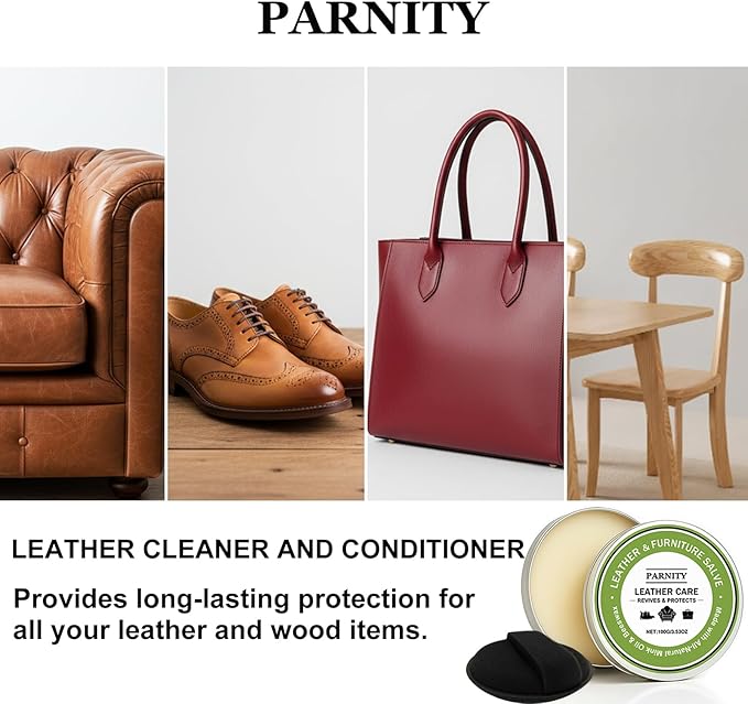 Leather & Furniture Repair Salve - Mink Oil Conditioner, Polisher, Moisturizer & Restorer | Prevents Cracking & Fading for Le