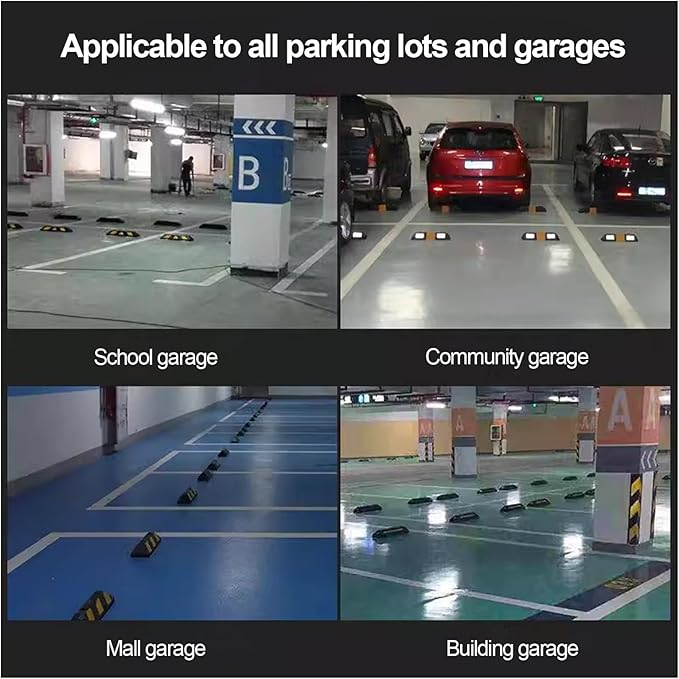 Parking Stopper for Garage, Garage Parking Aid, Parking Aid Rubber Curb Wheel Stopper, for Various Garages and Parking Lots