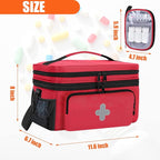 GDNasist Medicine Storage Bag, Pill Bottle Organizer for Emergency, Medicine Box Empty with Small Portable Pouch, First Aid B