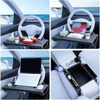 Car Steering Wheel Desk - Vehicle Interior Clamp-On Desk | Steering Wheel Tray for Food - for Snack Drinks Tablet Video Conference Meal Dining Eating Working Writing