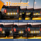 Nilight 60 Inch Emergency Strobe Light Strips with Controller, 384LED Flashing Warning Hazard Safety for Rear Window Tailgate on Truck Trailer Construction Plow Pickup Tow SUV Vehicles, Amber White