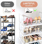 LANTEFUL 10 Tiers Tall Shoe Rack 20-25 Pairs Boots Organizer Storage Sturdy Narrow Shoe Shelf for Entryway, Closets with Hook
