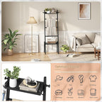 HOOBRO Blanket Ladder, 5 Tier Bamboo Ladder Shelf, Blanket Ladders for Living Room and Bedroom, Farmhouse Blanket Holder Rack