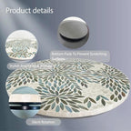 i-lan 18-inch Mother of Pearl Lazy Susan – Large Rotating Turntable with Floral Inlay, Smooth Spin for Kitchen Cabinet Dining