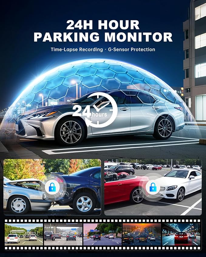 JOMISE 4K+4K Dash Cam Front and Rear, 20 Mbps+ Ethernet Transfer & Stable WiFi 6, Touch Screen Dash Camera for Cars with GPS,