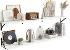 55" Long Wall Mounted Floating Shelves,8 inch Deep Floating Shelf with Metal Brackets Set of 2,Easy-to-Install Wall Decor Sto