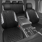 CAR PASS Bling Diamond Leather Car Seat Covers for 2 Front Interior Sets, Waterproof Shining Glitter Sparkly Crystal Universa