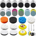 133PCS 3 Inch Sanding Discs Drill Polishing Kit,Wet-Dry 60-10000 Grit Hook-and-Loop Sandpaper,Buffing Pads Drill Sanding Attachment for Car Headlight Restoration, Metal, Wood, Resin Polishing