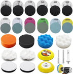 133PCS 3 Inch Sanding Discs Drill Polishing Kit,Wet-Dry 60-10000 Grit Hook-and-Loop Sandpaper,Buffing Pads Drill Sanding Attachment for Car Headlight Restoration, Metal, Wood, Resin Polishing