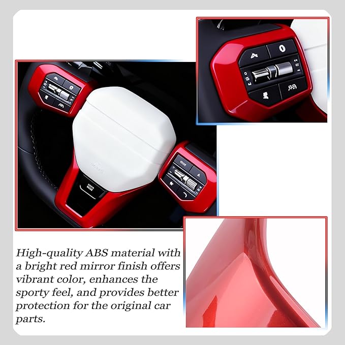 Steering Wheel Button Cover, for Kia K4 2024 2025 2026,Steering Wheel Button Panel Protection Frame Molding Trim - Wine Red(for GT-Line,GT-Line Turbo Model)