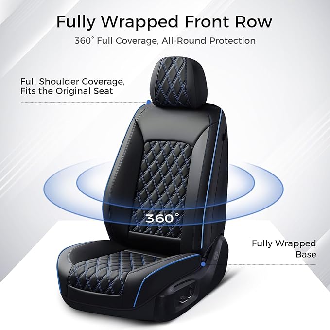 Huidasource Car Seat Covers Front Seats, Leather Front Seat Covers, Truck Seat Covers Universal Fit Front Seat, Airbag Compat