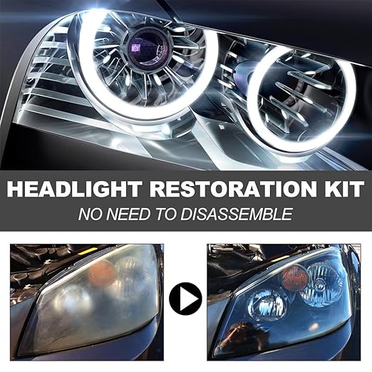 Restowipes Headlight Restoration Kit, 3 Wipes to Restore Clarity, Removes Yellowing & Oxidation, Restore Headlights to Like-N