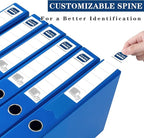 Storage File Boxes 6 Pack, Foldable File Boxes with Lid, 50mm Spine, Archives Cases with Magnetic Closure & Clip, Plastic Doc