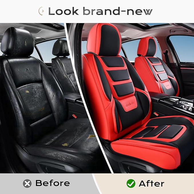 Coverado Car Seat Covers, Front Covers for Cars, Car Seat Cover Front Seats, Automotive Seat Cover, Waterproof, Leather Car S