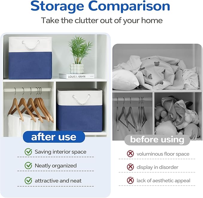 12 x 12 Inch Cube Storage Bins, 4 Pack Fabric Storage Basket with Handles, Foldable Boxes Organizer for Shelf Baskets for Hom