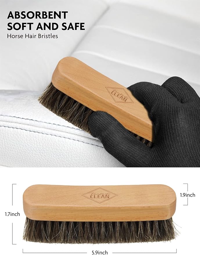 Fantasticlean 9PCS Car Interior Detailing Set, Microfiber Cloth & Applicator, Single-Head Detailing Brushes, Natural Bristles