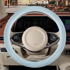 Nappa Leather Blue Steering Wheel Cover, Advanced Microfiber Leather Non-Slip Breathable Fabric, Warm in Winter and Cool in S