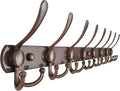 Dseap Coat Rack Wall Mount - 29.5” Long 8-Tri-Hooks Heavy Duty Coat Hanger Rail Wall Hooks for Hanging Coats Hats Clothing Cl