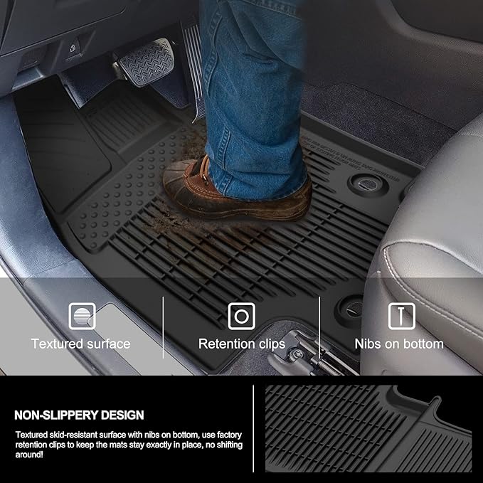 KIWI MASTER Floor Mats for 2020-2026 Toyota Highlander, OEM Replacement PT908-48200-20, Custom Fit All Weather Car Mats, Heavy Duty TPE Floor Liners, 1st & 2nd & 3rd 3 Row, Black