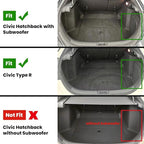 LASFIT Trunk Mat for Honda Civic Hatchback 2022-2026 & Civic Hatchback Hybrid 2025-2026, All Weather TPE Custom Fit Trunk Liner Cargo Mat Cargo Liner with Subwoofer, Black