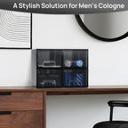 Vtopmart Black Small Stackable Storage Drawers, Cologne Organizer for Men,Plastic Containers for Vanity, Dresser,Office Desk,