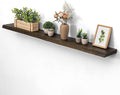 55 Inch Floating Shelves for Wall, Solid Elm Wood Live Edge Wall Shelf for Home Decor, 8 Inch Deep Floating Shelf, 55 x 8 Woo