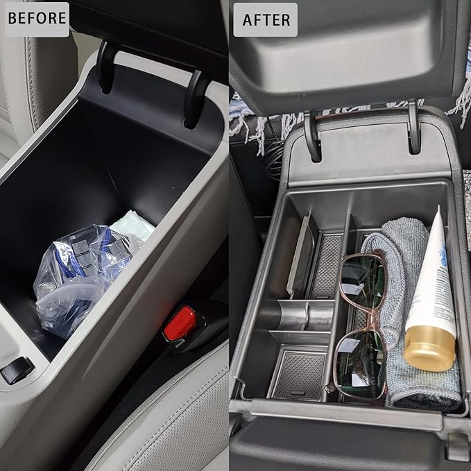 Center Console Organizer Compatible with 2022-2024 Hyundai Tucson & Santa Cruz 2022-2026 Interior Accessories Armrest Storage Box Insert Tray (Not for 2025 Limited/Hybrid/Plug-in Hybrid) Black