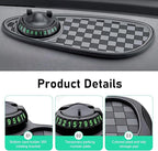 Car Dashboard Phone Holder, Multifunction Dashboard Anti Slip Mat with Temporary Parking Number, 3360 Degrees Rotatable Car C